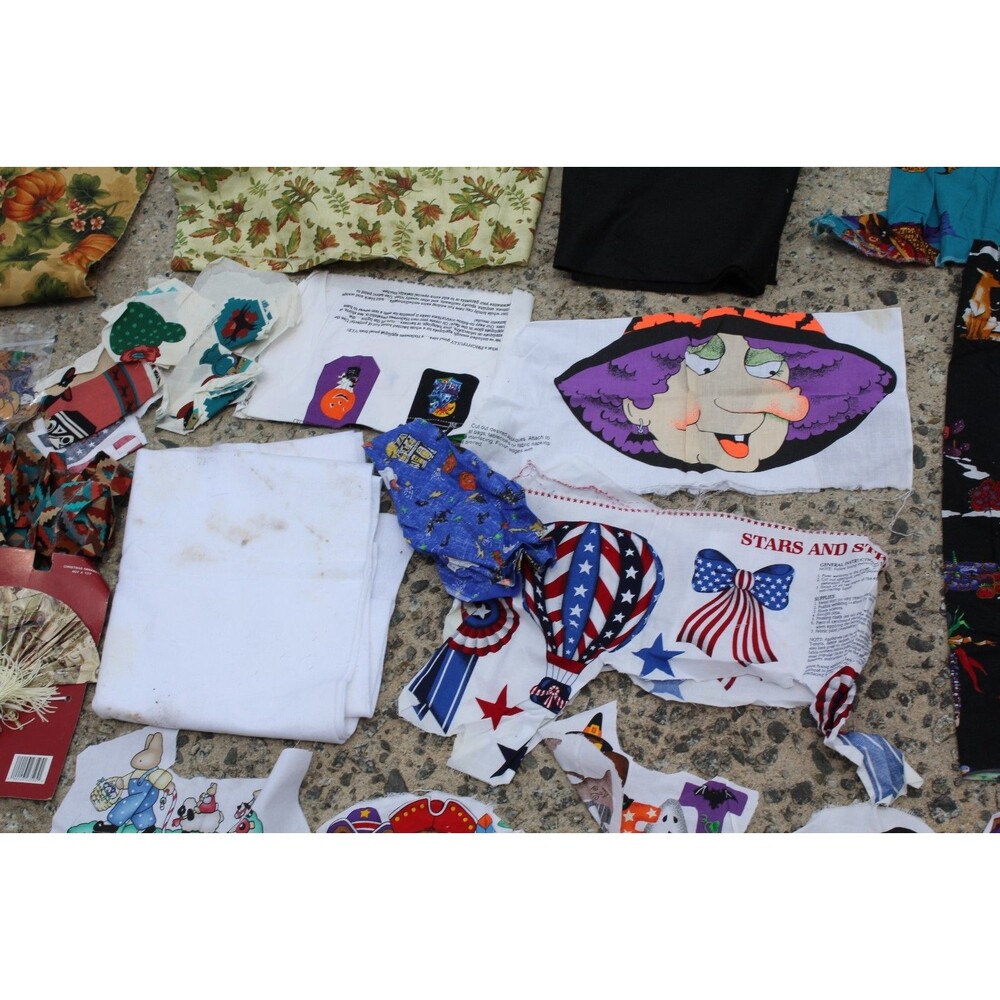 Vintage Fall Halloween Autumn HUGE LOT Bundle Quilt Sew Crafts Fabric Cotton - Picture 9 of 16